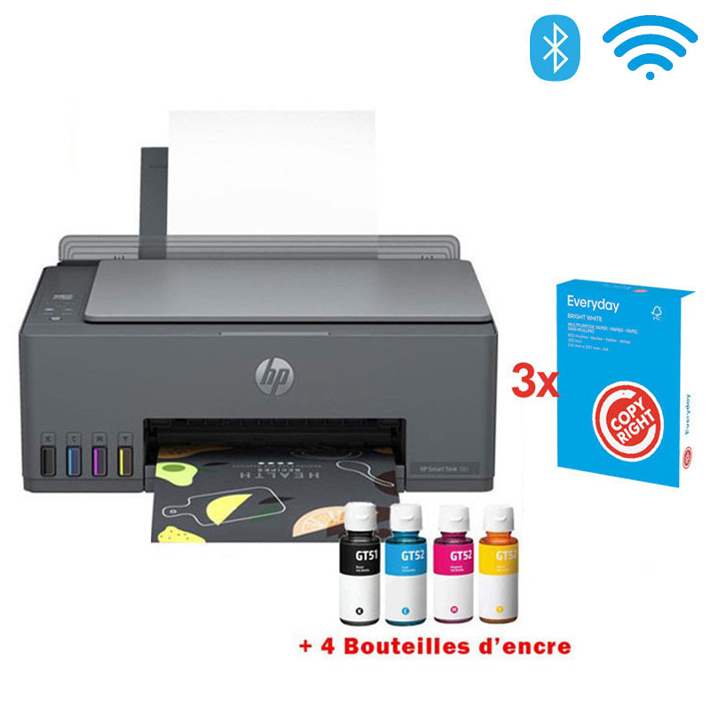 Imprimante à Réservoir Intégré 3En1 HP Smart Tank 581 Couleur Wi-Fi - Noir (4A8D4A) en Tunisie