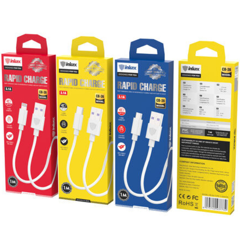Câble Chargeur Inkax CB-36 Type-C Blanc En Tunisie