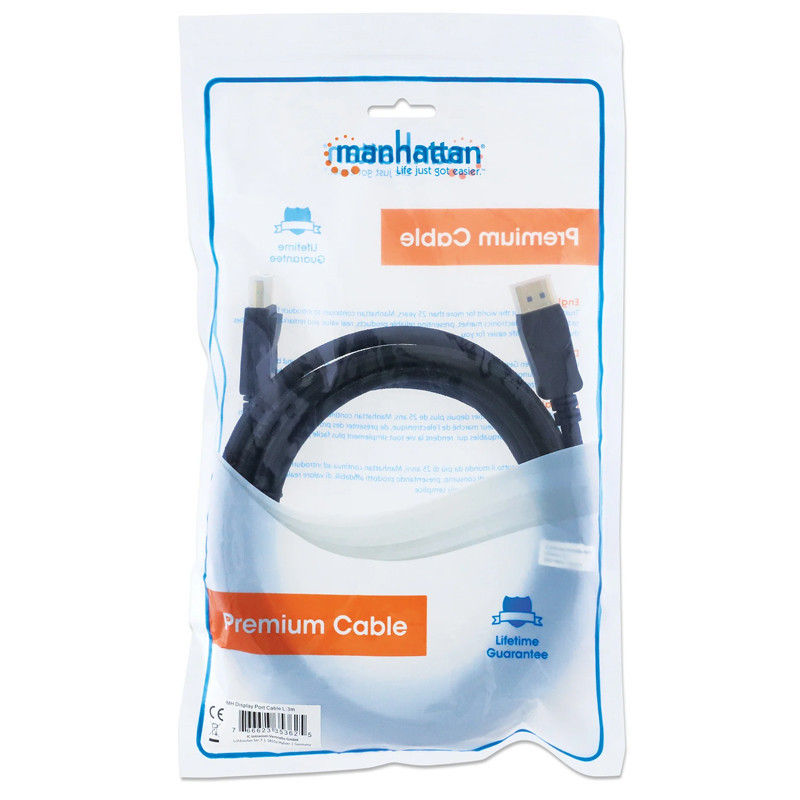 Câble DisplayPort Manhattan 353625 8K à 60Hz 2M Noir En Tunisie