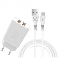 Chargeur Wuw T55 3.1A Type-C Blanc En Tunisie
