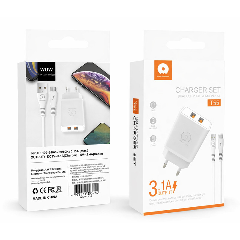 Chargeur Wuw T55 Lightning Blanc En Tunisie