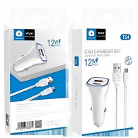 Chargeur Voiture Wuw T54 Avec Câble Micro-USB Blanc En Tunisie