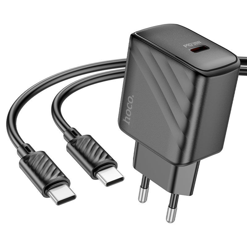Chargeur Hoco CS22A 30W Type C Avec Câble Noir En Tunisie