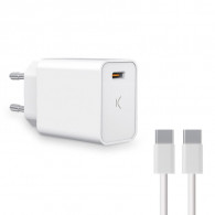 Chargeur Ksix Type-C 20W Blanc