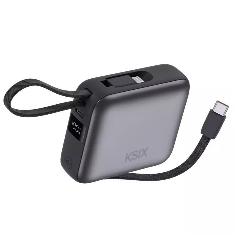 Power Bank Ksix 22.5W 10 000 mAh Avec Câbles Gris En Tunisie