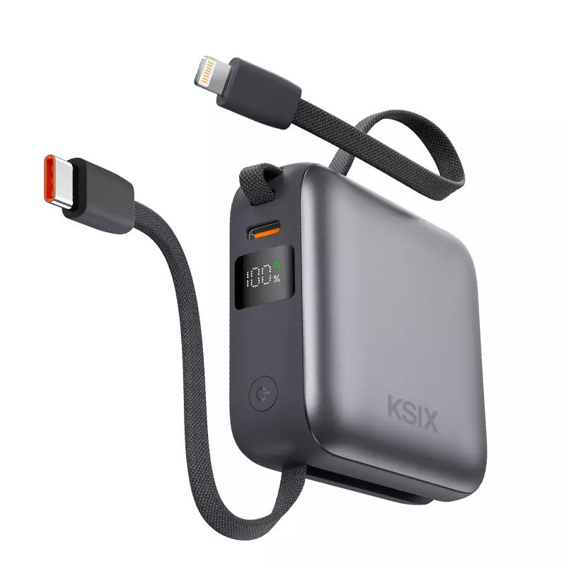 Power Bank Ksix 22.5W 10 000 mAh Avec Câbles Gris En Tunisie
