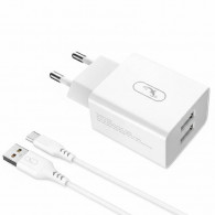 Chargeur Sky Dolphin SC30V Type C 2.1A Double Ports Blanc