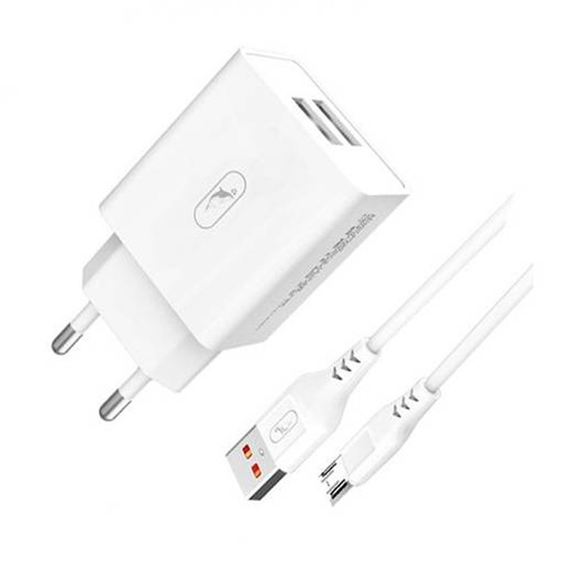 Chargeur Sky Dolphin SC30V Micro USB 2.1A Double Ports Blanc En Tunisie
