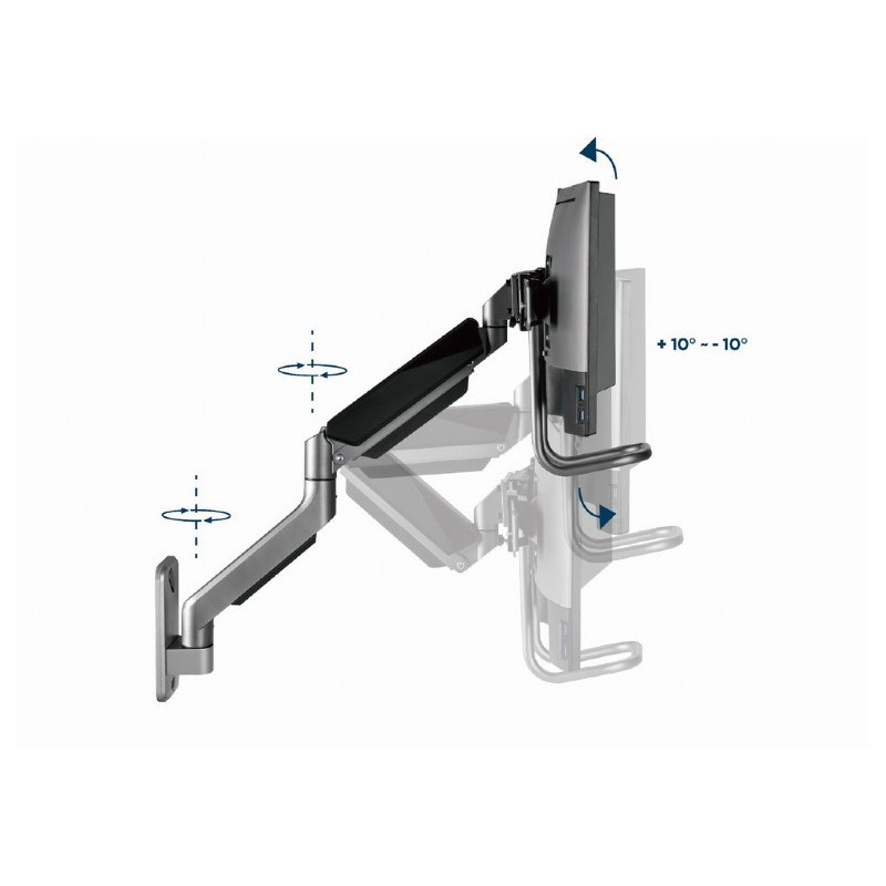 Support De Bureau Gembird MA-WA3-01 17"- 27" Noir en Tunisie
