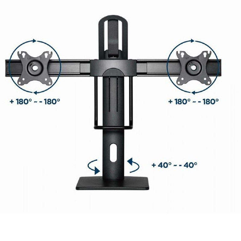 Support De Bureau Gembird MS-D2-01 17"-27" Noir