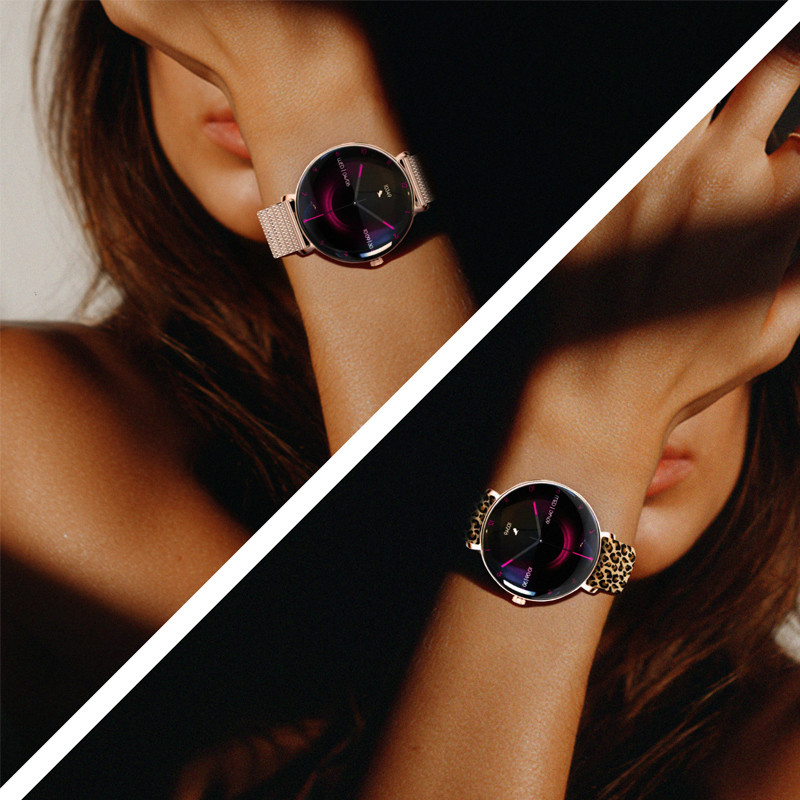 Montre Connectée Forever Lucca SB-370 Rose Gold + Bracelet Léopard