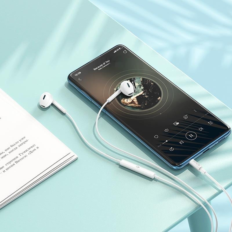 Écouteur Filaire Hoco M109 Blanc en Tunisie