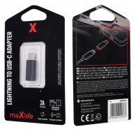 Adaptateur Maxlife Lightning Vers Type C Gris en Tunisie