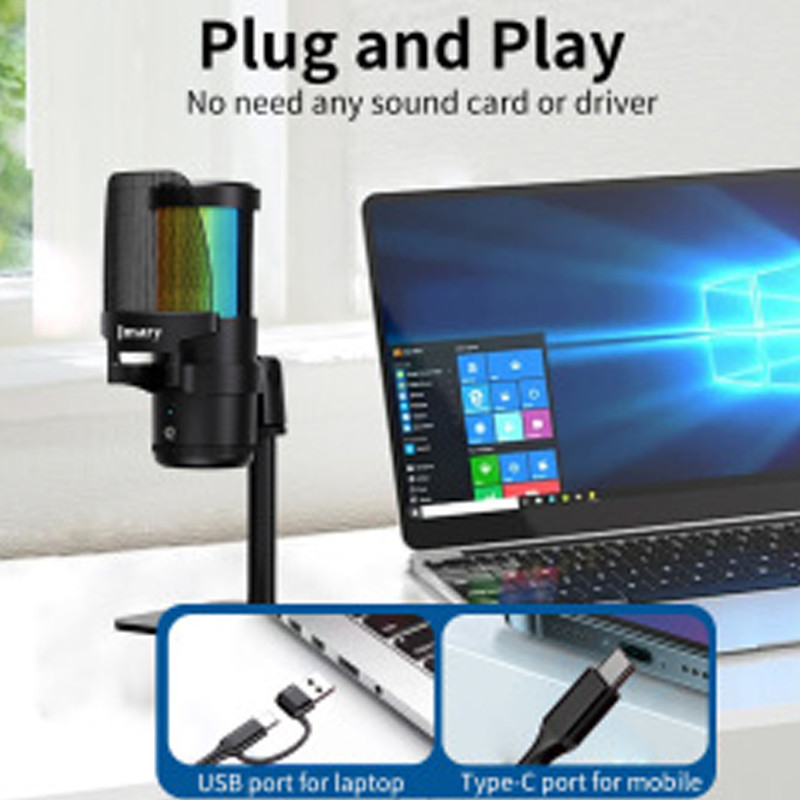 Microphone Gamer Jmary MIC-PW13 USB Noir En Tunsiie