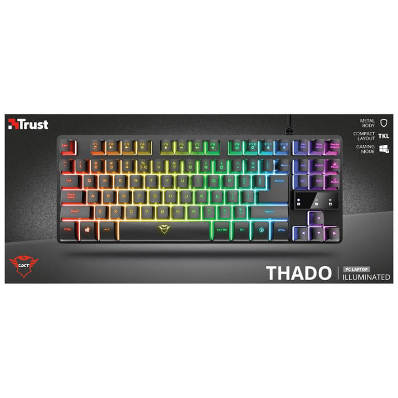 Clavier Gamer Trust Thado GXT 833 Noir en Tunisie