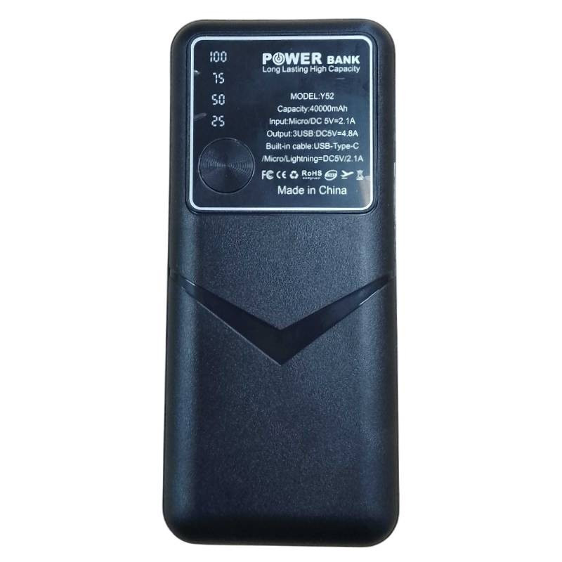 Power Bank Y52 40000 mAh Noir En Tunisie