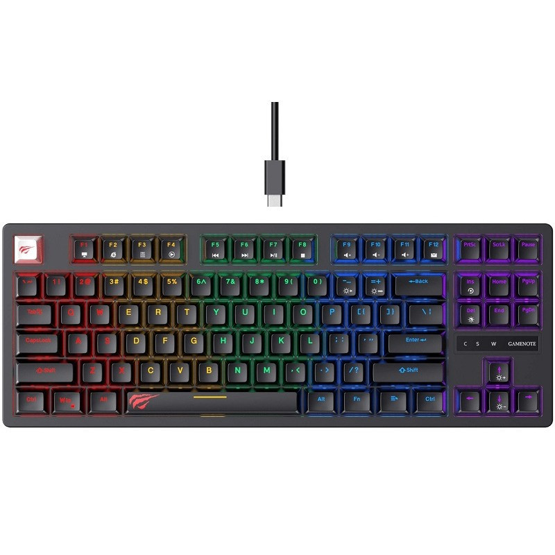 Clavier Gamer Filaire Havit KB892L RGB Noir En Tunisie