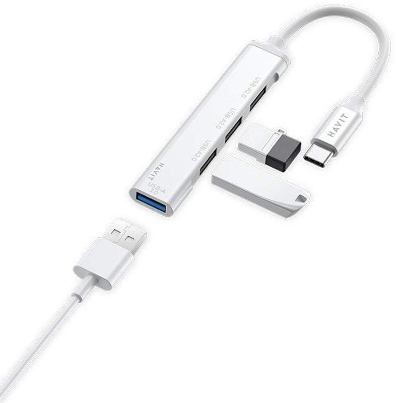 Hub USB-C Havit HB41 4 EN1 Gris En Tunisie