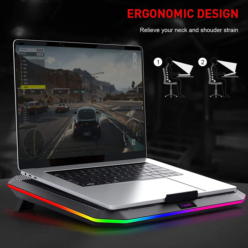 Support de Refroidissement Gamer Pour Pc Portable Havit HV-F2076 Noir En Tunisie