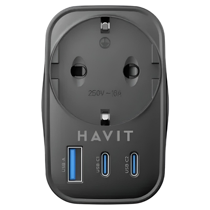 Adaptateur Chargeur Havit UC142 4En1 30W Noir en Tunisie