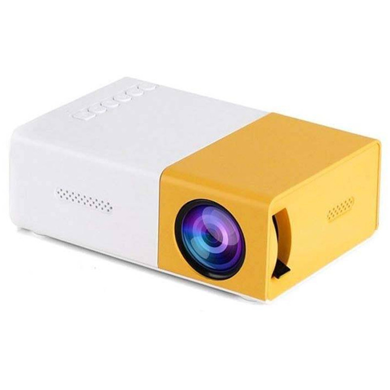 Mini Vidéo Projecteur Portable Led Full HD LCD Blanc & Jaune  en Tunisie
