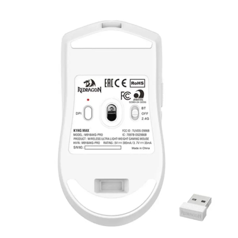 Souris Gamer Sans fil Redragon K1ng Max M918-PRO Blanc En Tuniise