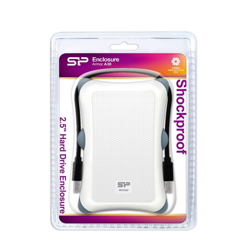 Boitier Disque Dur Externe 2.5 Silicon Power Armor SATA A30 USB 3.2  de couleur Blanc