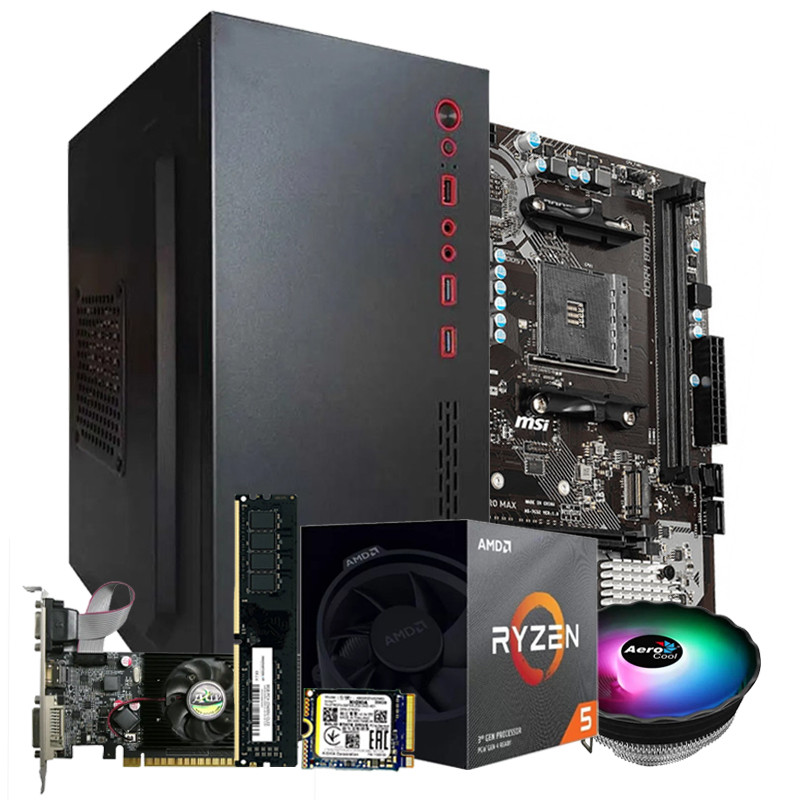 Pc De Bureau Gamer Lightgaming R5 3500 AMD Ryzen 5 16Go 512Go SSD Noir