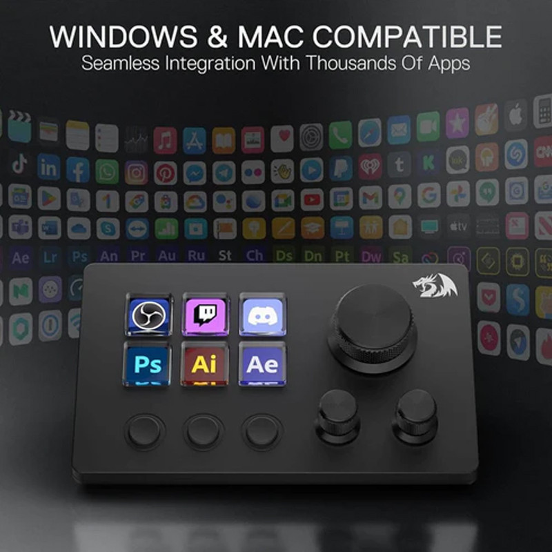 Panneau de Contrôle de Streaming Redragon Skyrider SS5-51 Noir en Tunisie