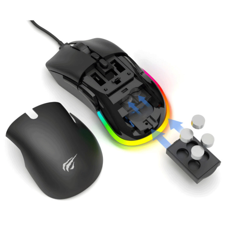 Souris Gamer Havit Backlit MS954 RGB Noir en Tunisie