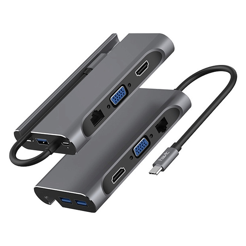 Hub USB 7en1 Havit 4001 Type C Gris en Tunisie