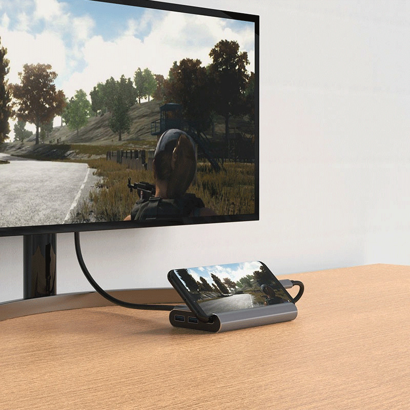 Hub USB 7en1 Havit 4001 Type C Gris en Tunisie