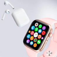 Pack Montre Connectée W26 PRO Max Séries 8 + 2 Ceintures + Earbuds Rose en Tunisie
