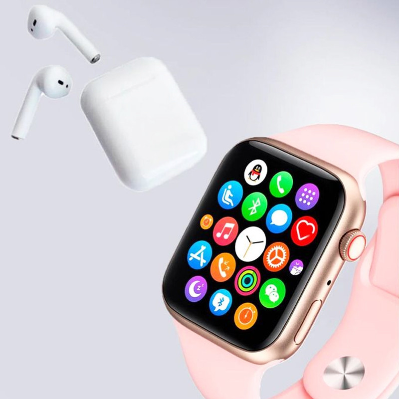 Pack Montre Connectée W26 PRO Max Séries 8 + 2 Ceintures + Earbuds Rose en Tunisie