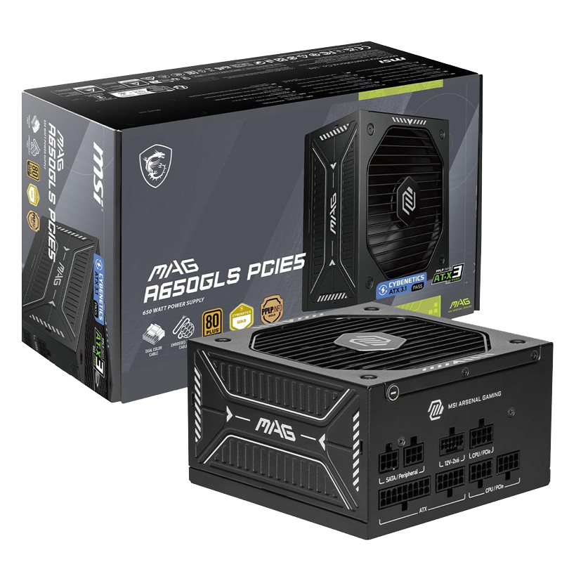 Bloc D'Alimentation Gamer MSI MAG A650GLS PCIE5 80 Plus Gold  Noir En Tunisie