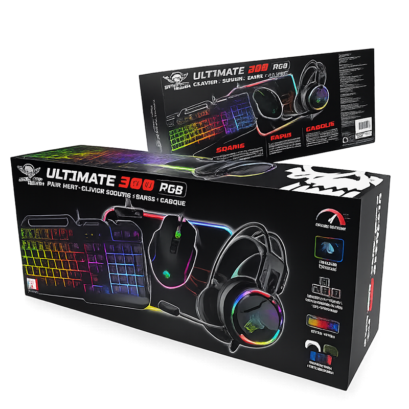 Pack Gamer Spirit Of Gamer 4En1 Ultimate 300 Noir En Tunisie