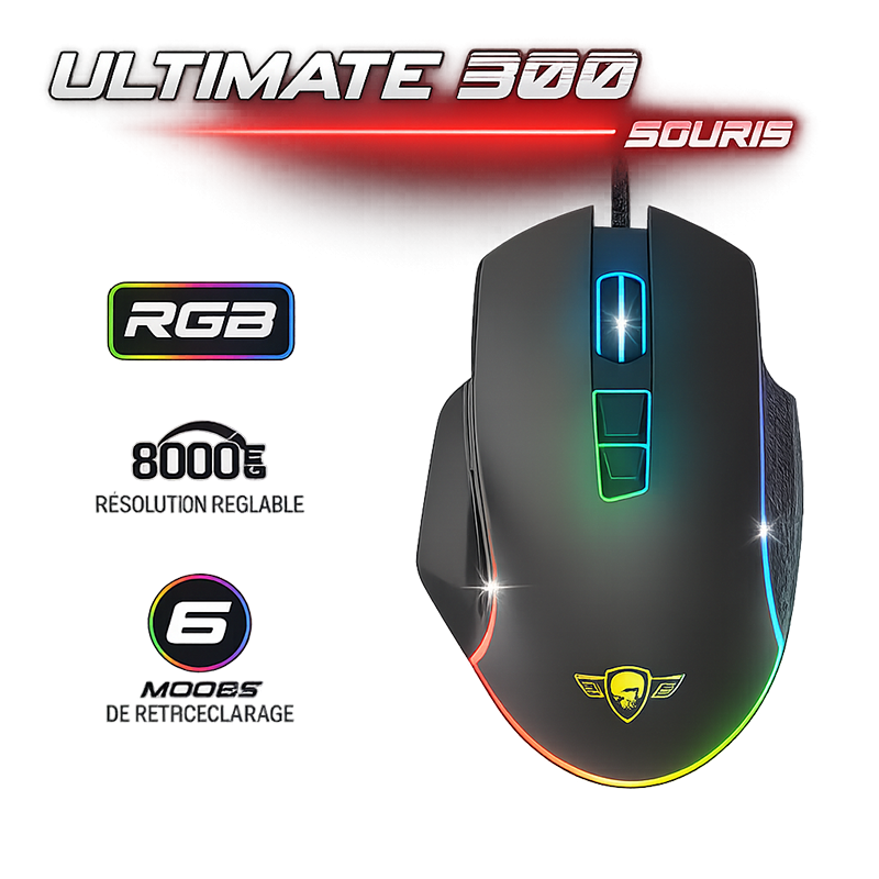 Pack Gamer Spirit Of Gamer 4En1 Ultimate 300 Noir En Tunisie