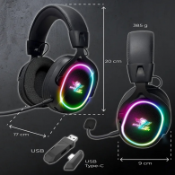 Micro Casque Sans fil Gaming Spirit Of Gamer XPERT- H1200  RGB Noir En Tunisie