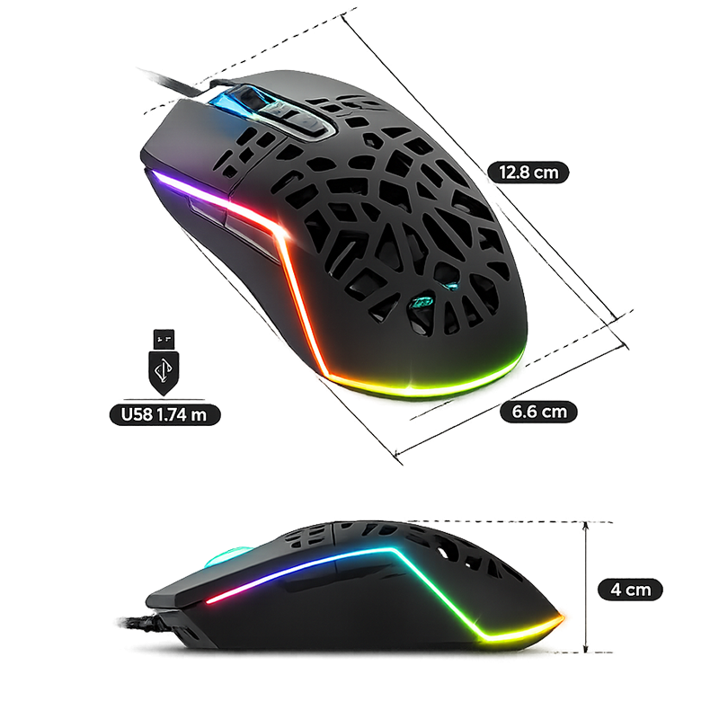 Souris Gamer Filaire Advance GTA270 RGB Noir En Tunisie