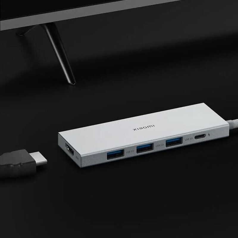 Adaptateur Xiaomi 5En1 Type-C 4K Gris