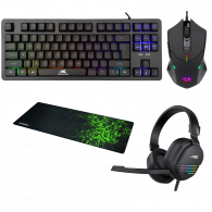 Pack Gamer 4En1 Tapis Razer XL+ Souris Redragon+ Clavier Baracuda+ Micro Casque Baracuda Noir en Tunisie