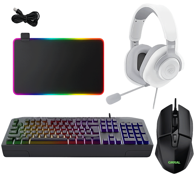 Pack Gamer 4En1 Tapis + Souris Trust + Clavier Trust + Micro Casque Havit en Tunisie