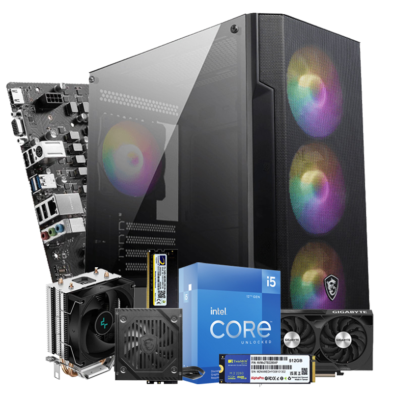 Pc Gamer By MSI i5 12Gén 16Go 512Go SSD RTX 4060 8G Noir en Tunisie