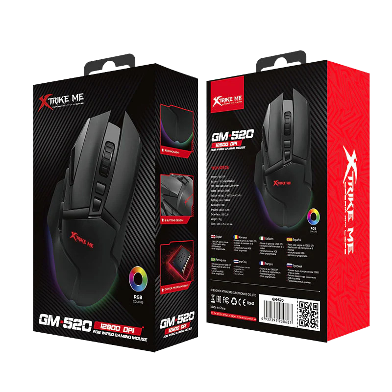 Souris Gamer Filaire Xtrike ME GM-520 Noir En Tunisie