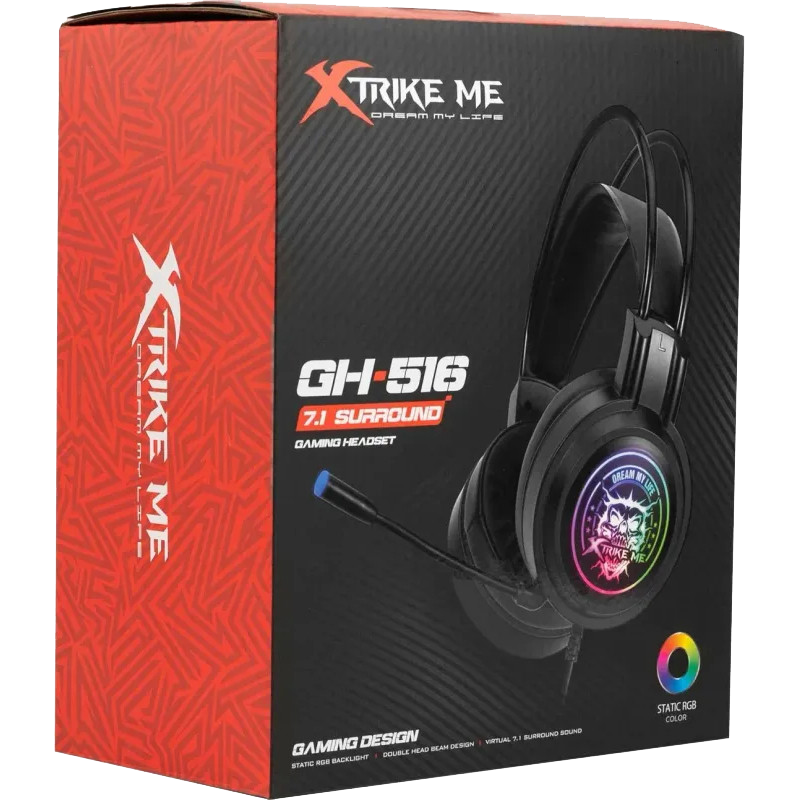 Micro Casque Gaming Xtrike ME GH-516 RGB Noir En Tunisie