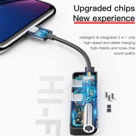 Adaptateur Audio Baseus L52 3En1 Pour IPhone Noir en Tunisie