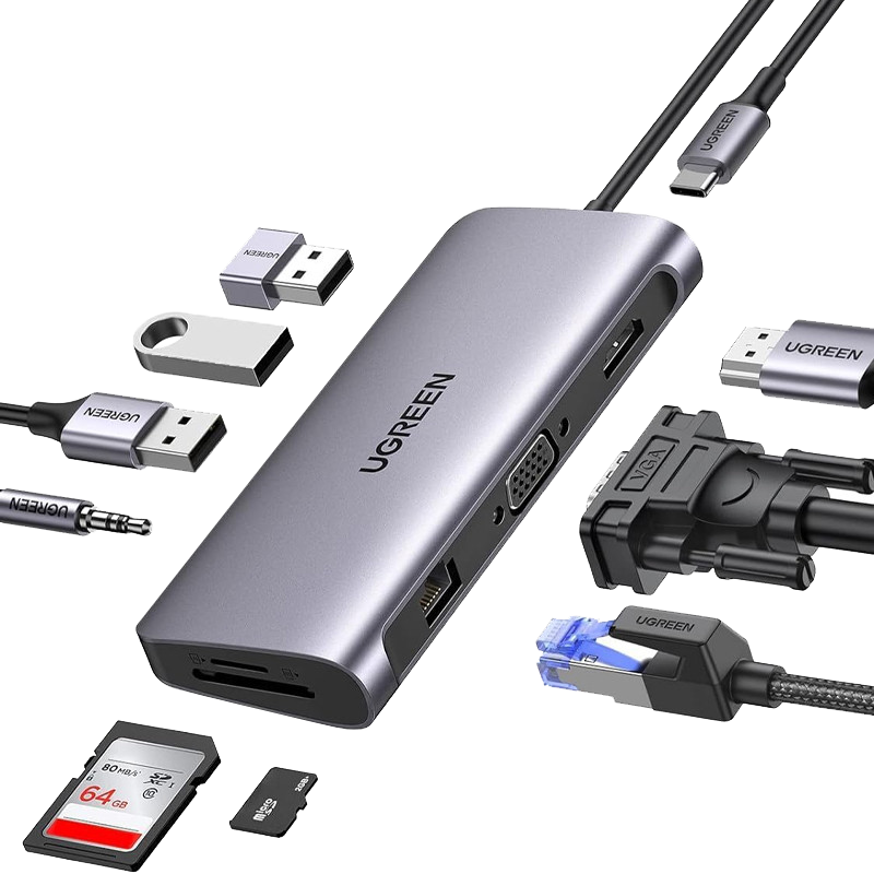 Adaptateur Multifonction Ugreen CM179 10En1 Type-C 4K Gris en Tunisie