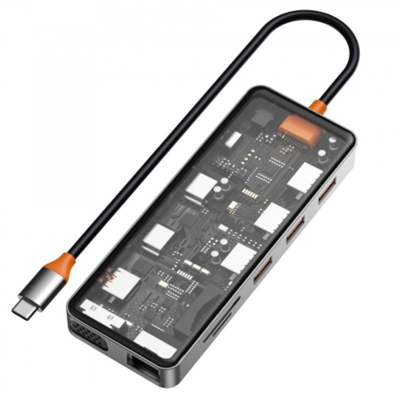 Hub USB Wiwu CB012 Type-C 12en1 Gris En Tunisie