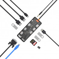Hub USB Wiwu CB012 Type-C 12en1 Gris En Tunisie