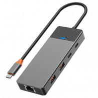 Hub USB Wiwu A923RPT Type-C 9en1 Gris en Tunisie
